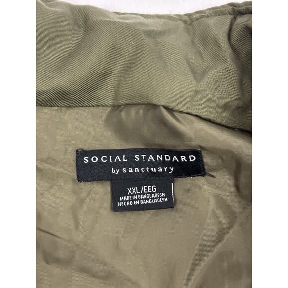 Social Standard Sanctuary Women's Army Green Quilted Twill Chore Jacket Size XXL - Picture 4 of 6